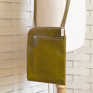 Small Hobo green leather crossbody bag